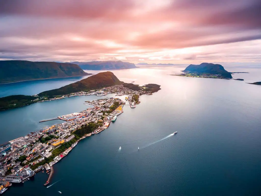 Lofoten archipelago islands aerial photography.