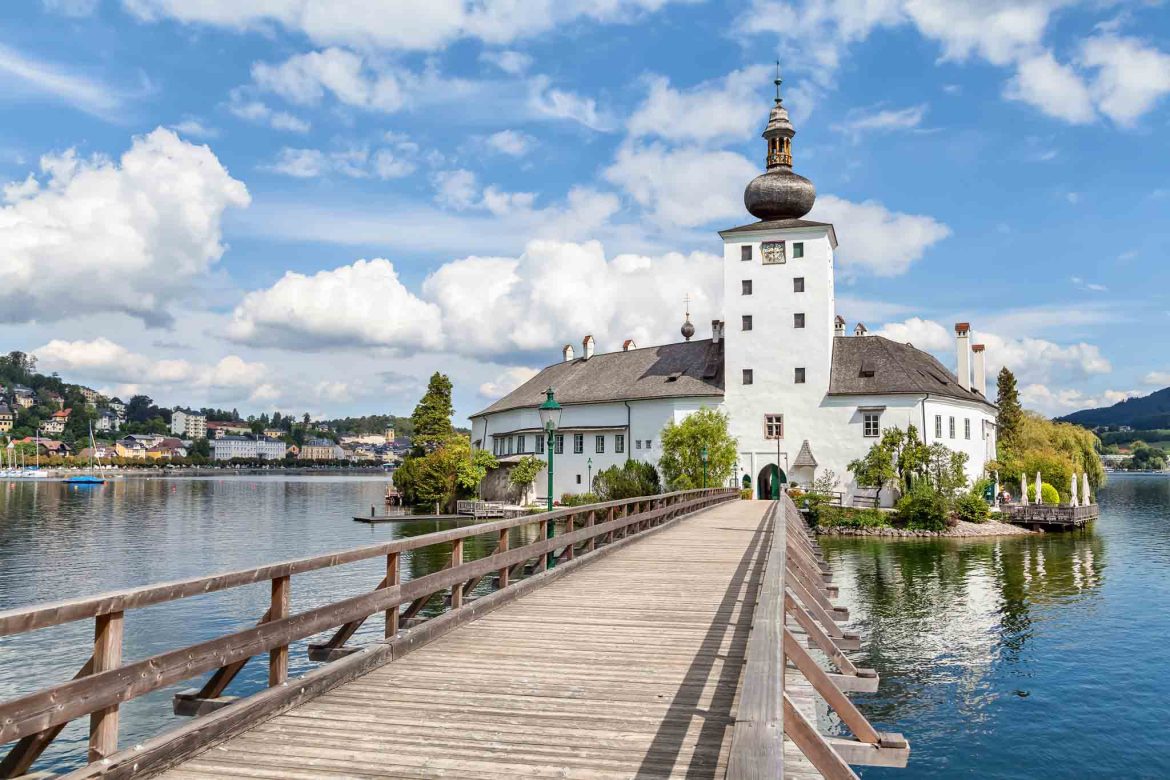 Schloss Ort on Traunsee lake near Gmunden, Austria