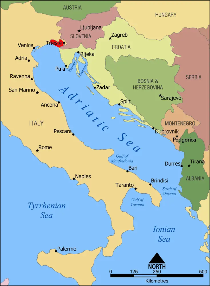 tourist map of trieste italy